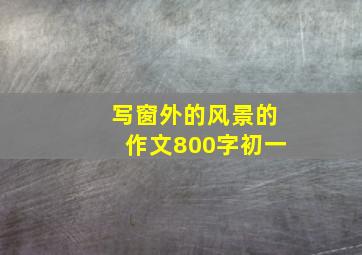 写窗外的风景的作文800字初一