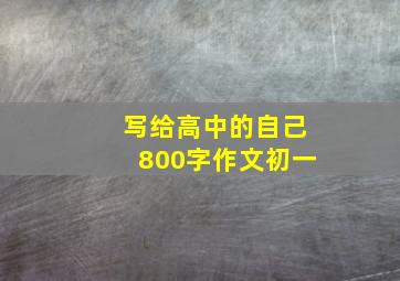 写给高中的自己800字作文初一