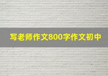 写老师作文800字作文初中