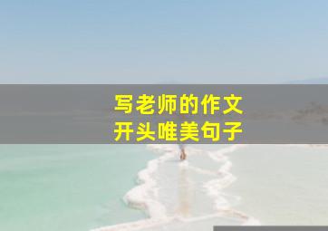 写老师的作文开头唯美句子