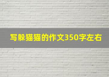 写躲猫猫的作文350字左右