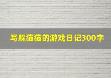 写躲猫猫的游戏日记300字