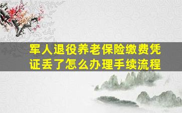 军人退役养老保险缴费凭证丢了怎么办理手续流程