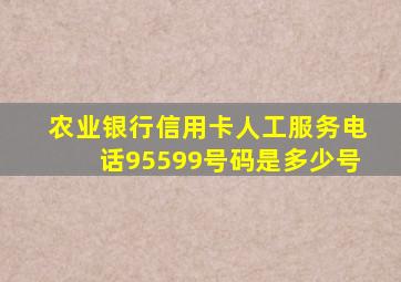 农业银行信用卡人工服务电话95599号码是多少号