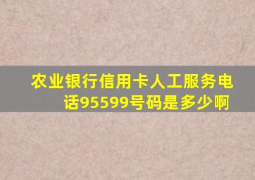 农业银行信用卡人工服务电话95599号码是多少啊