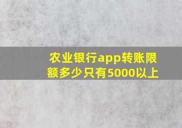 农业银行app转账限额多少只有5000以上