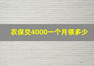 农保交4000一个月领多少