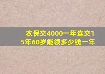 农保交4000一年连交15年60岁能领多少钱一年