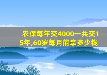 农保每年交4000一共交15年,60岁每月能拿多少钱