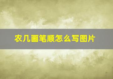 农几画笔顺怎么写图片