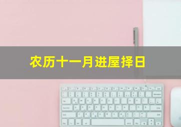 农历十一月进屋择日