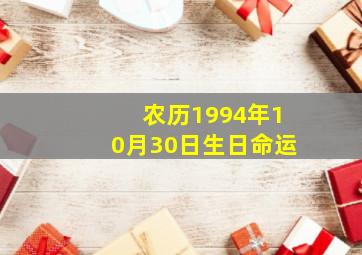 农历1994年10月30日生日命运