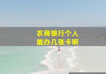 农商银行个人能办几张卡啊