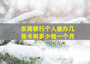 农商银行个人能办几张卡啊多少钱一个月