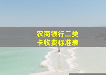 农商银行二类卡收费标准表