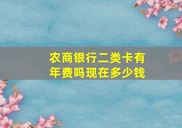 农商银行二类卡有年费吗现在多少钱