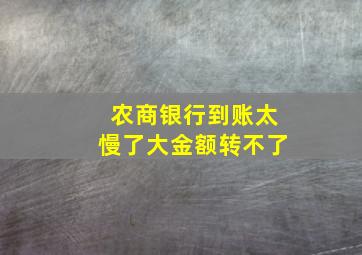 农商银行到账太慢了大金额转不了