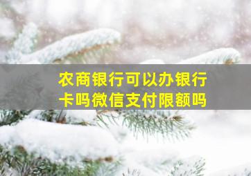 农商银行可以办银行卡吗微信支付限额吗