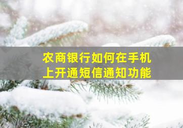 农商银行如何在手机上开通短信通知功能