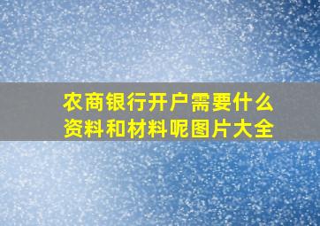 农商银行开户需要什么资料和材料呢图片大全