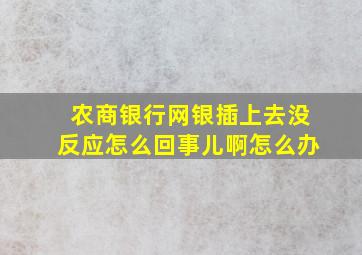 农商银行网银插上去没反应怎么回事儿啊怎么办