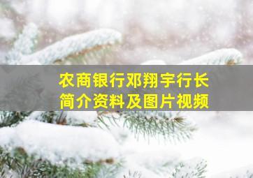 农商银行邓翔宇行长简介资料及图片视频