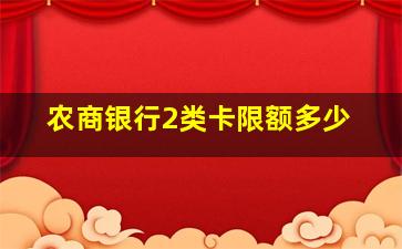 农商银行2类卡限额多少