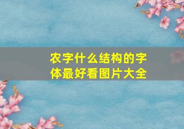 农字什么结构的字体最好看图片大全