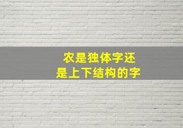 农是独体字还是上下结构的字