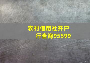 农村信用社开户行查询95599