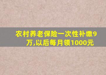 农村养老保险一次性补缴9万,以后每月领1000元