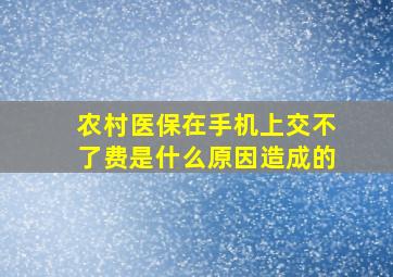 农村医保在手机上交不了费是什么原因造成的