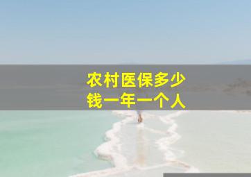 农村医保多少钱一年一个人