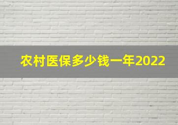 农村医保多少钱一年2022