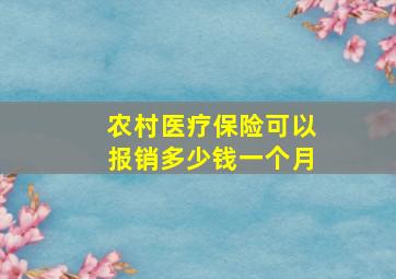 农村医疗保险可以报销多少钱一个月