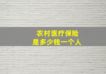 农村医疗保险是多少钱一个人