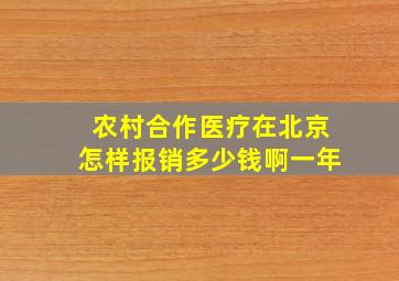 农村合作医疗在北京怎样报销多少钱啊一年