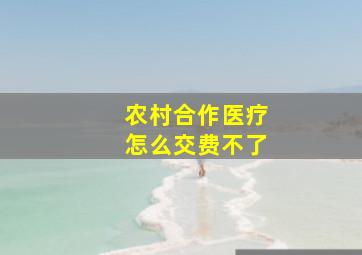 农村合作医疗怎么交费不了