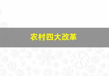 农村四大改革