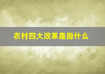 农村四大改革是指什么