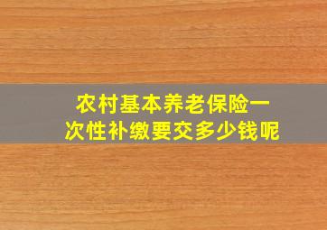 农村基本养老保险一次性补缴要交多少钱呢