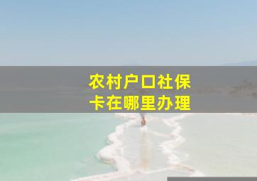 农村户口社保卡在哪里办理