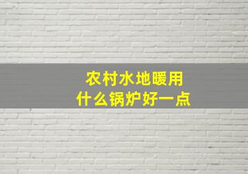 农村水地暖用什么锅炉好一点