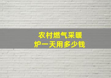 农村燃气采暖炉一天用多少钱