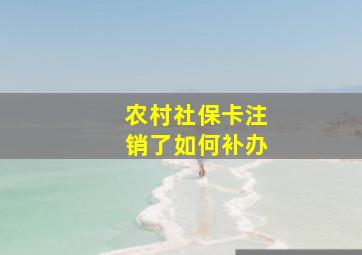 农村社保卡注销了如何补办