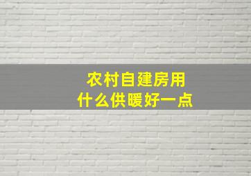 农村自建房用什么供暖好一点