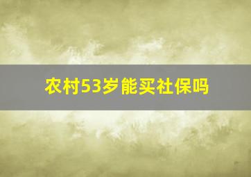 农村53岁能买社保吗