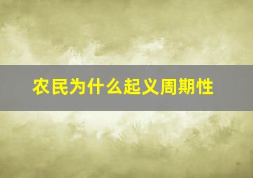 农民为什么起义周期性