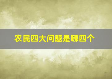 农民四大问题是哪四个