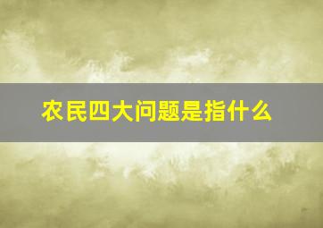 农民四大问题是指什么